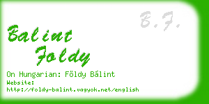 balint foldy business card